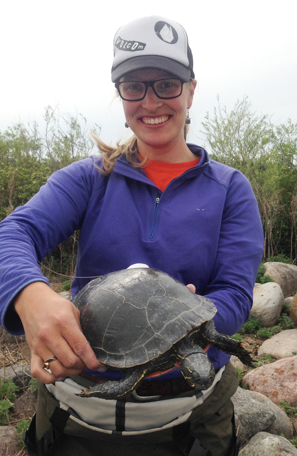 Kelsey holding Olga turtle